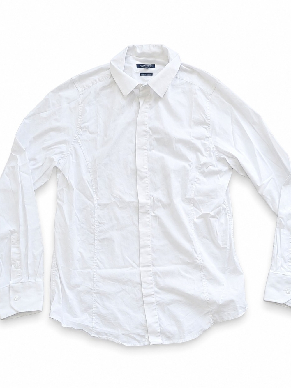 No Code White Long Sleeve Button-Up Men's Dress Shirt Size Medium Formal Office